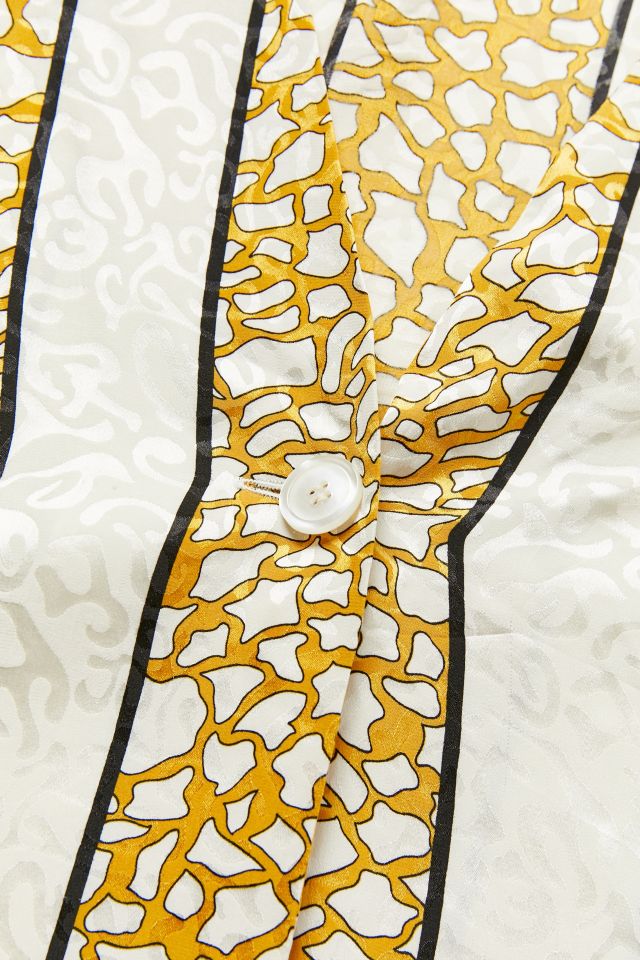 Vintage White + Gold Silk Blouse #1