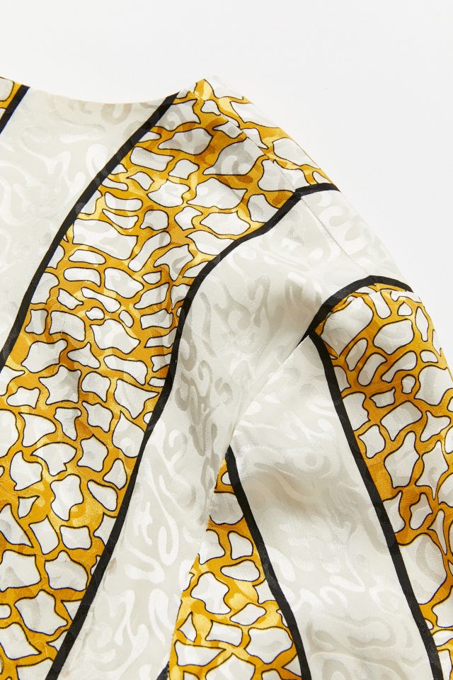 Vintage White + Gold Silk Blouse #3