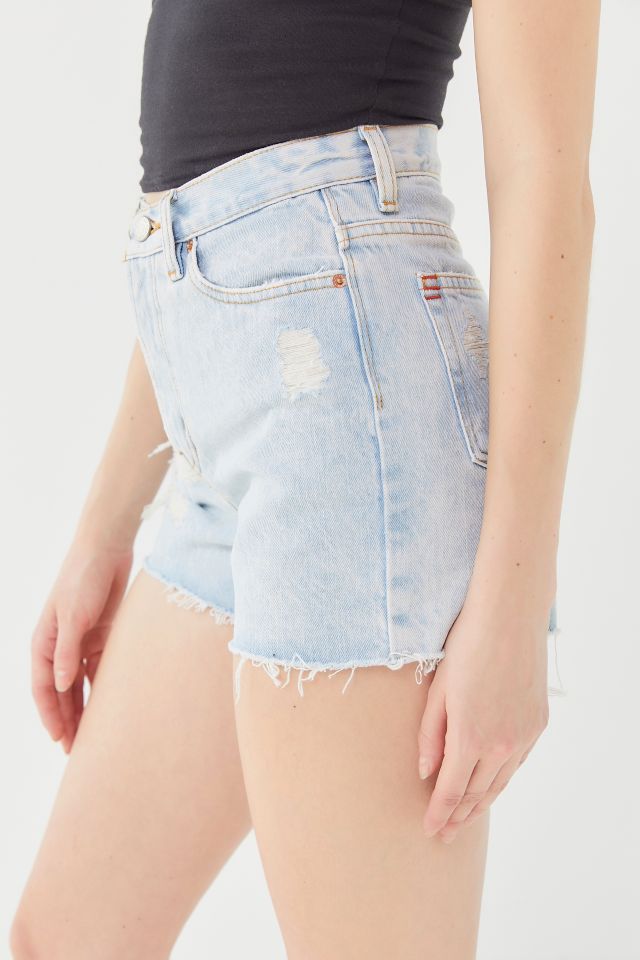 Short en Denim Taille Haute Coupe Girlfriend BDG – Délavage Clair Vintage #4