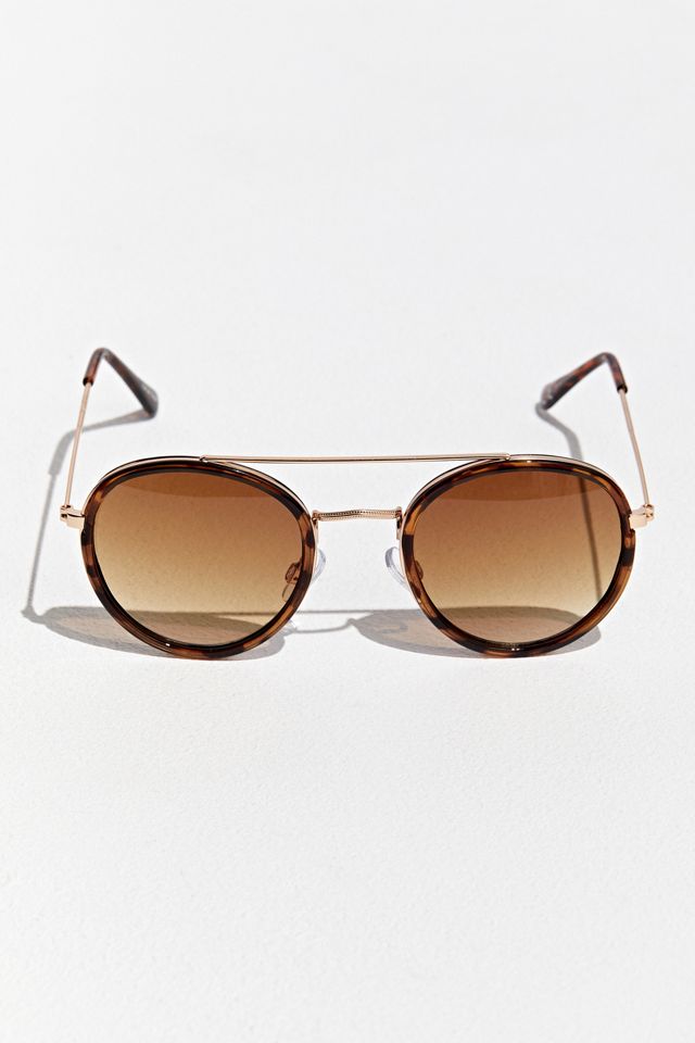 Metal Brow Bar Round Sunglasses   #2