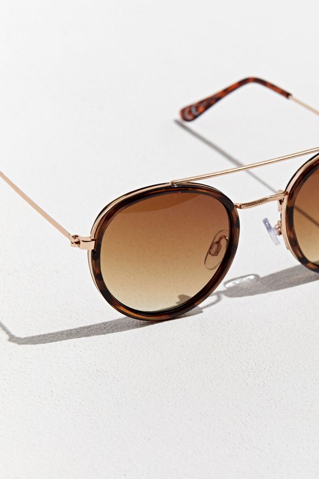 Metal Brow Bar Round Sunglasses   #3