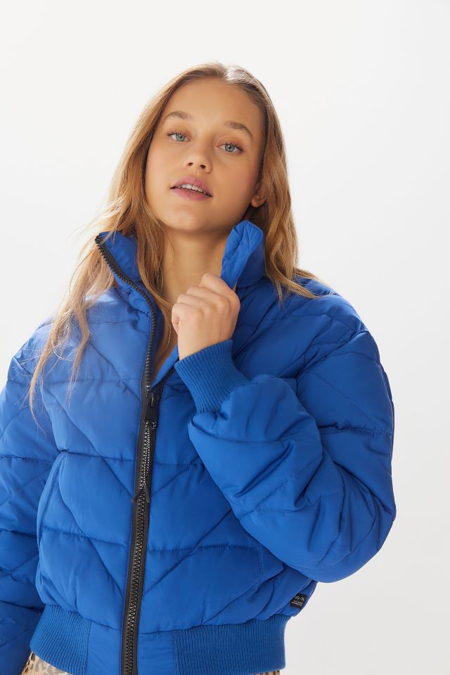 Quilted Glossy Ciré Cropped Puffer Jacket