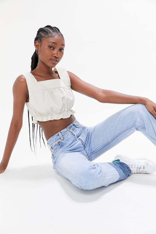 Ruffle hem crop store top