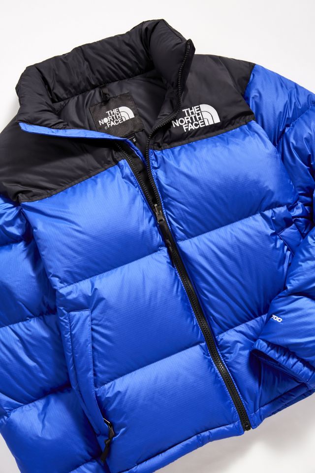 Blue north shop face bubble jacket