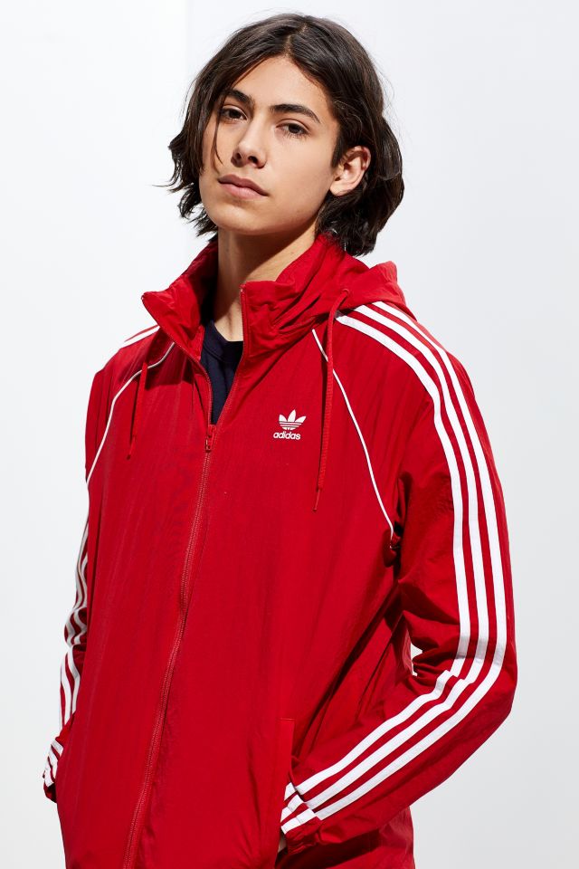 Adidas sst outlet windbreaker red