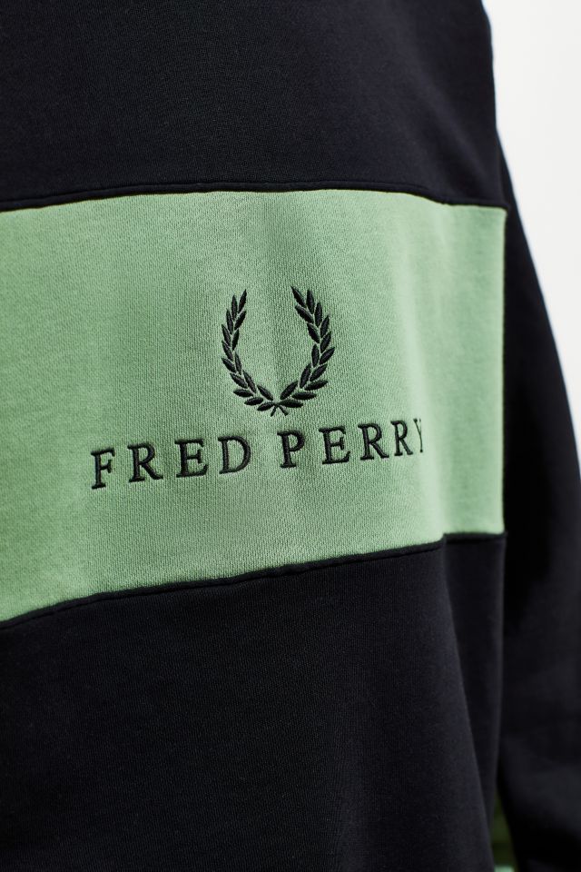 Fred Perry Colorblock Panel Piped Crew Neck Sweatshirt Urban Outfitters