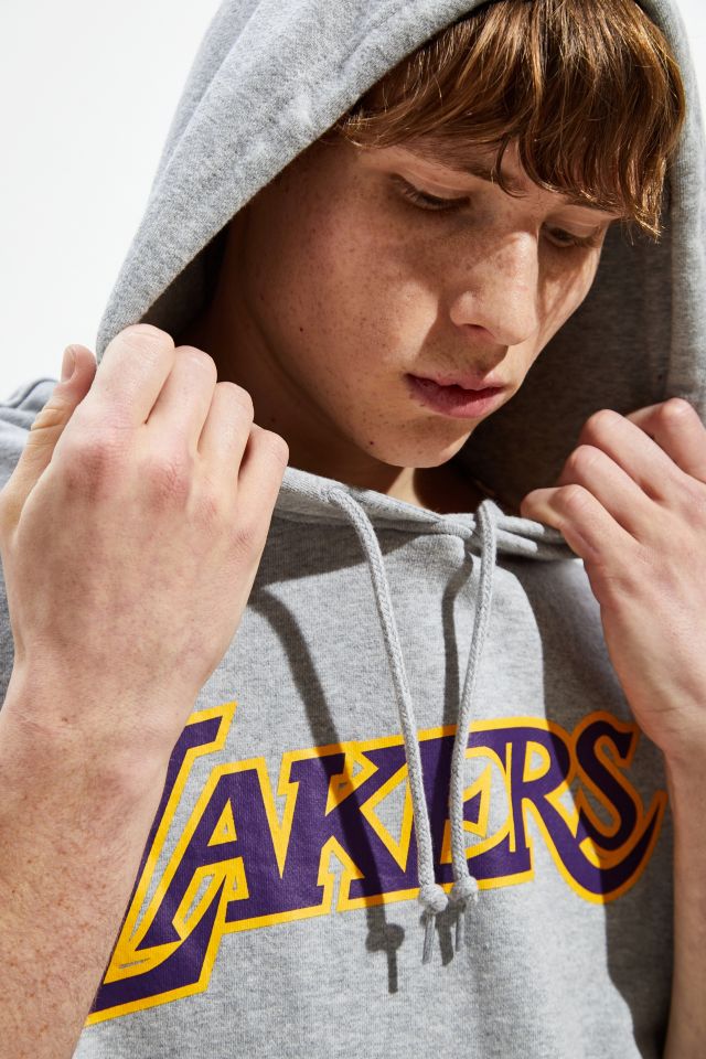 Mitchell & Ness Los Angeles Lakers Short Sleeve Hoodie Sweatshirt