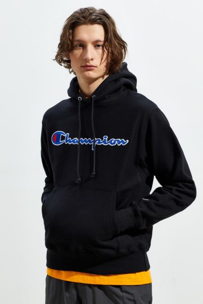 Champion Chain Stitch Script Hoodie Sweatshirt