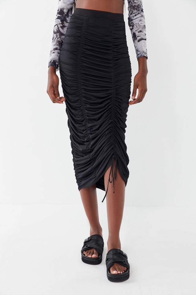 UO Together Forever Cinched Midi Skirt