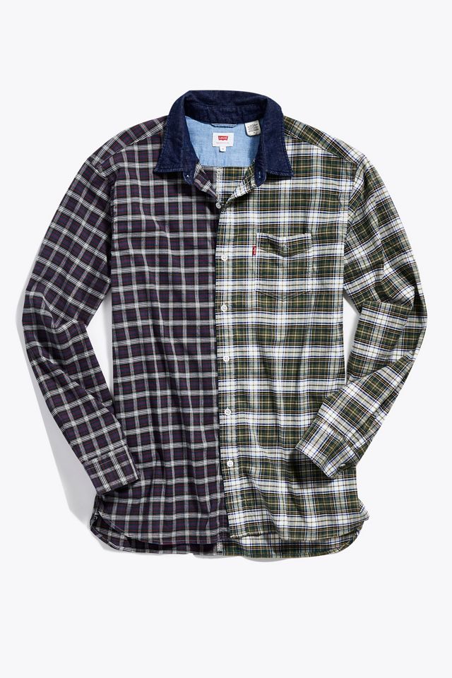 Levi’s Pieced Sunset Spliced Plaid Button-Down Shirt  #1