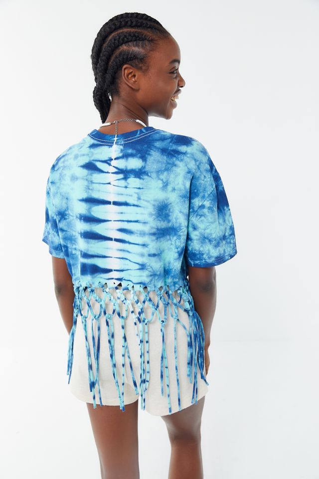 UO Surf Braided Tassel Tie-Dye Cropped Top #2