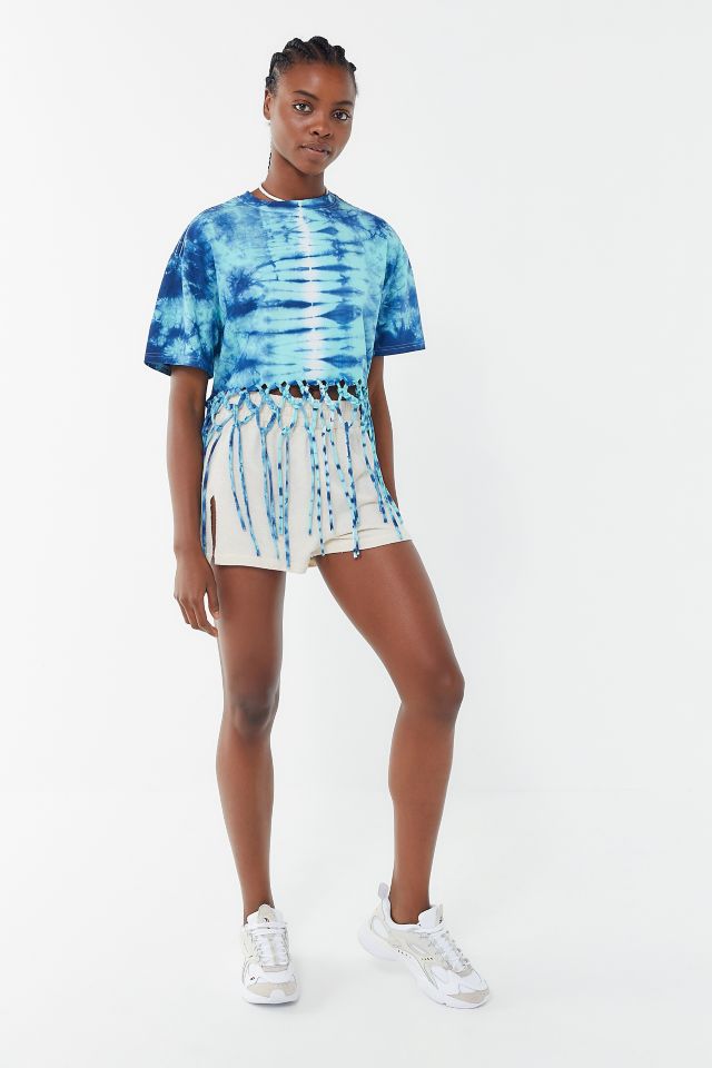UO Surf Braided Tassel Tie-Dye Cropped Top #3