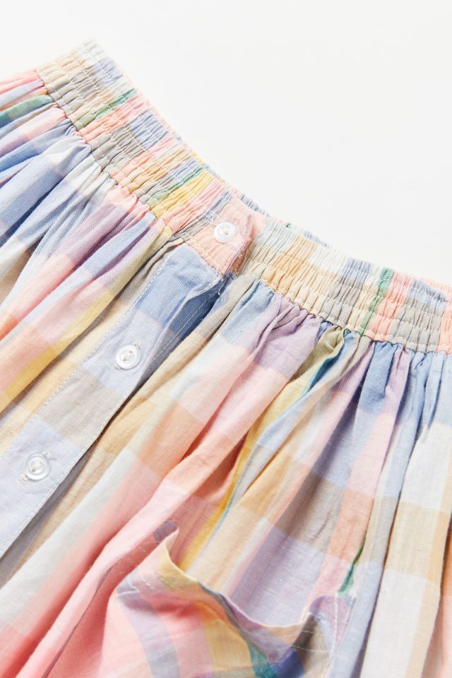 Vintage Pink Madras Midi Skirt  #1