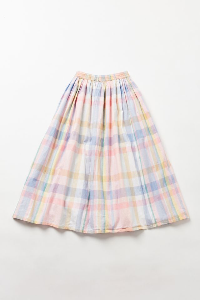 Vintage Pink Madras Midi Skirt  #2
