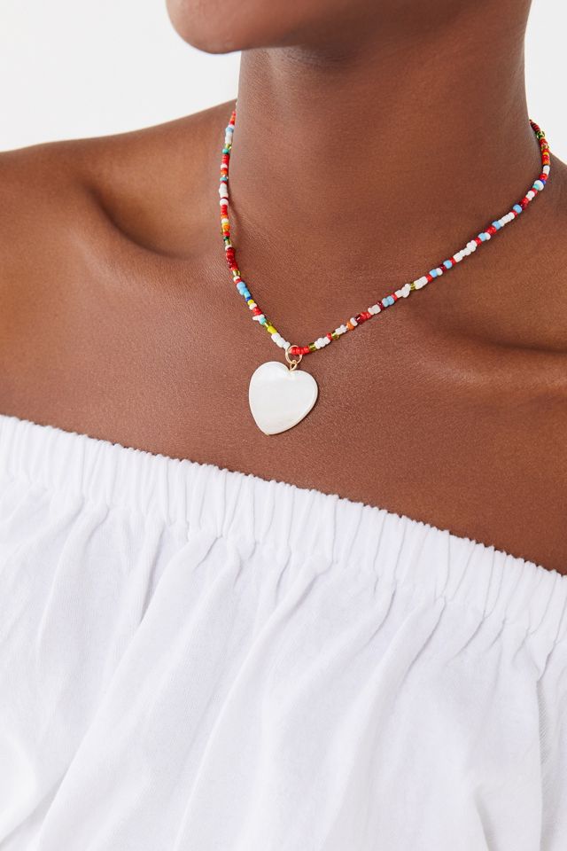 Ainsley Beaded Heart Necklace #1