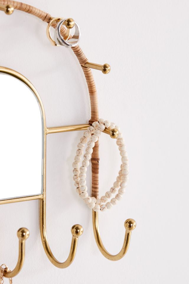 Walden Wrapped Rattan Multi-Hook Mirror #1