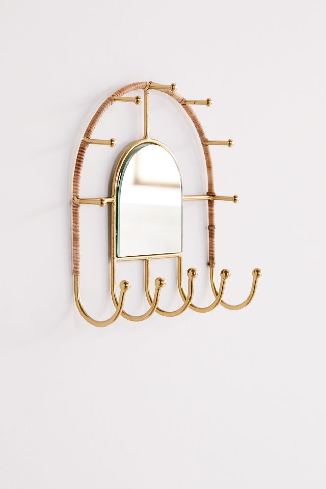 Walden Wrapped Rattan Multi-Hook Mirror #4