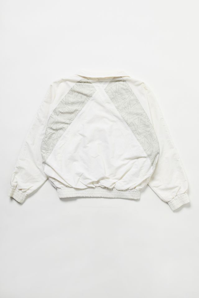 Vintage White Zip-Up Windbreaker Jacket #1