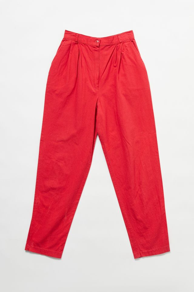 Vintage Red High-Rise Trouser Pant | Urban Outfitters