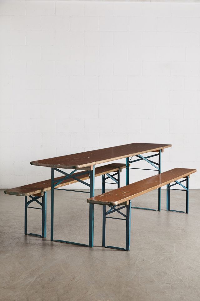 Urban Renewal Vintage Beer Garden Picnic Table + Bench Set #1