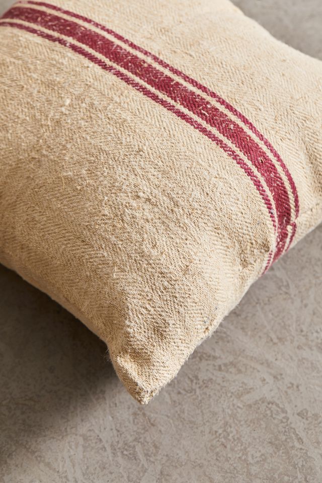 Urban Renewal Repurposed Grain Sack Pillow #1