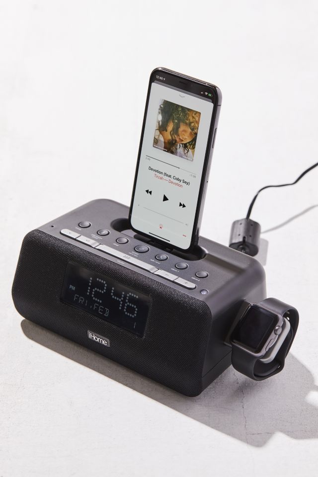 Ihome alarm clock discount with apple watch charger