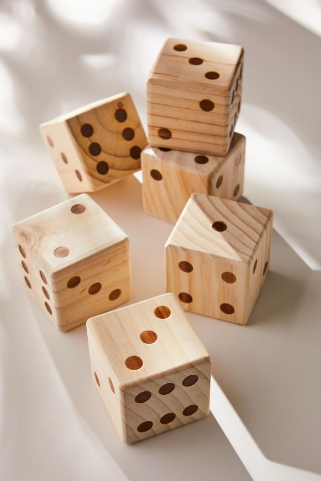 Oversized Wooden Dice - Set Of 5 #1