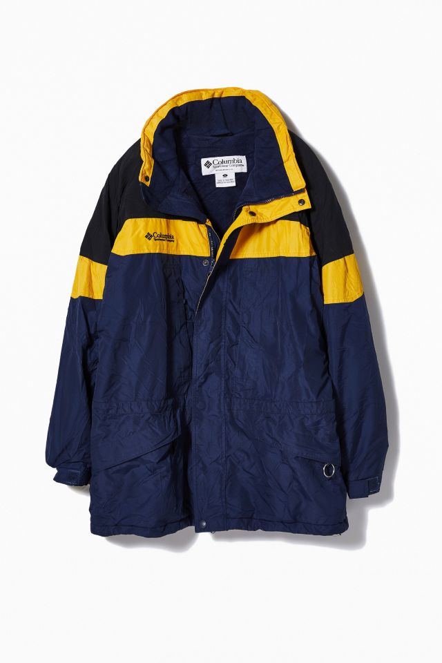 Vintage Columbia 80s Navy Yellow Ski Jacket Urban Outfitters