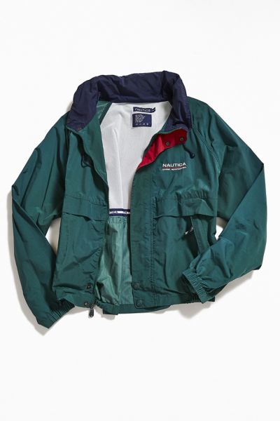 Vintage Nautica '80s Dark Green Windbreaker Jacket | Urban Outfitters