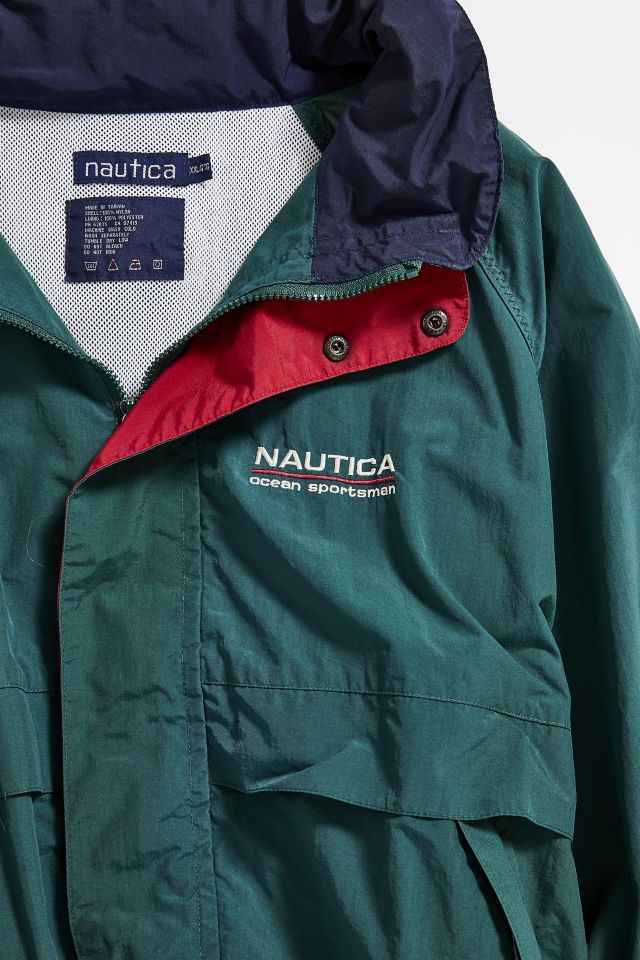 Vintage Nautica '80s Dark Green Windbreaker Jacket | Urban Outfitters