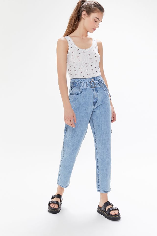 Winter Muse Louis Belted High-Waisted Tapered Jean #2