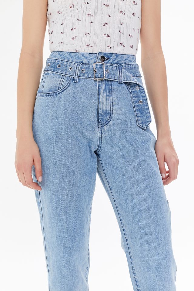 Winter Muse Louis Belted High-Waisted Tapered Jean #3
