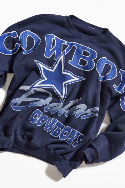 Vintage Starter Dallas Cowboys Embroidered Stripe Knit Crewneck Sweatshirt