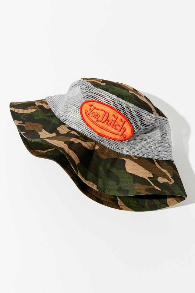 VON DUTCH　MOUNTAIN HAT　BUCKET HAT OLD Von Dutch Bucket Ha Kids Tan Light Brown Red One Size Fits