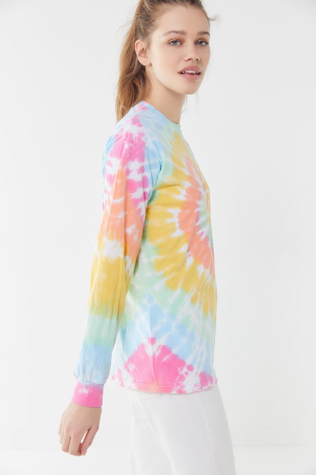 Vintage Pastel Tie-Dye Long Sleeve Tee #1