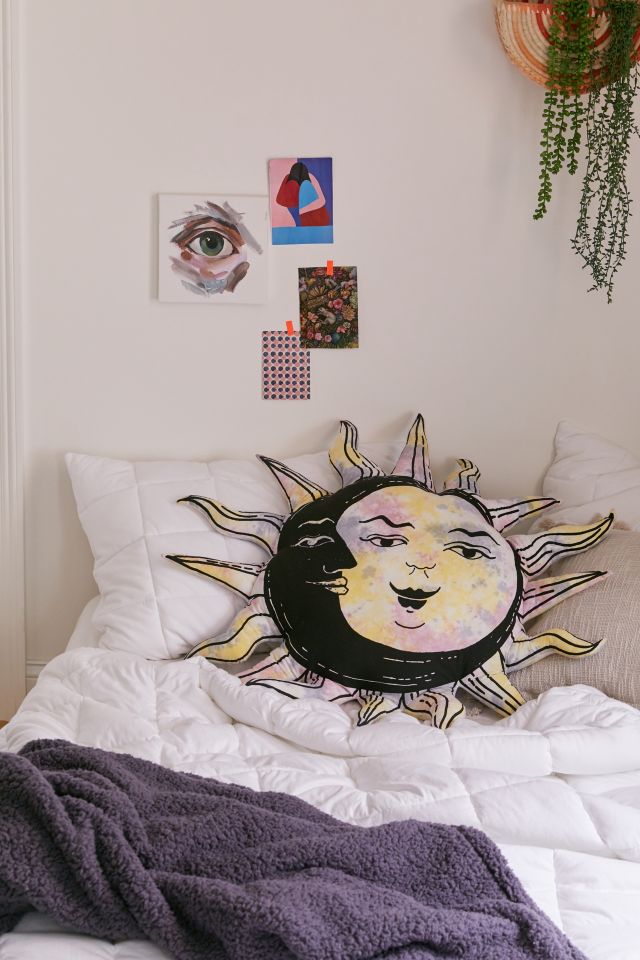 Sun + Moon Tie-Dye Throw Pillow