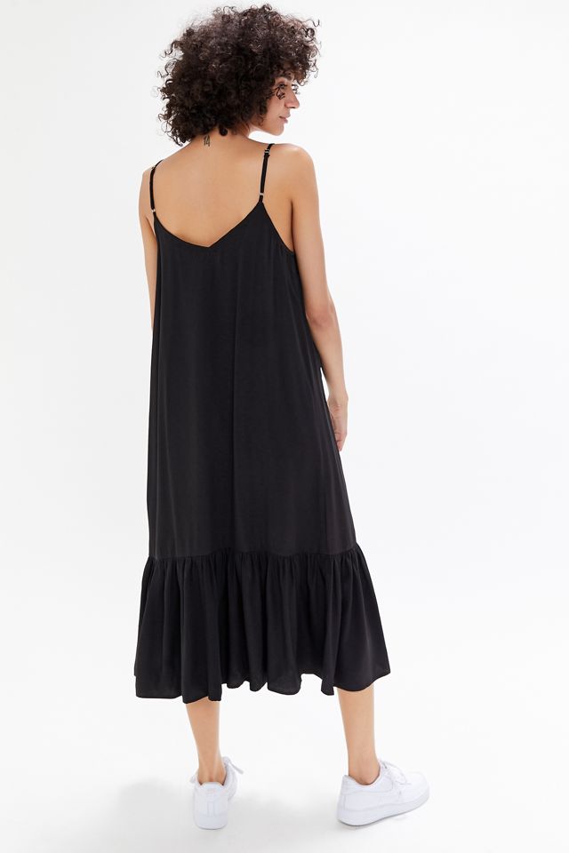 UO Button-Front Ruffle Maxi Dress #1