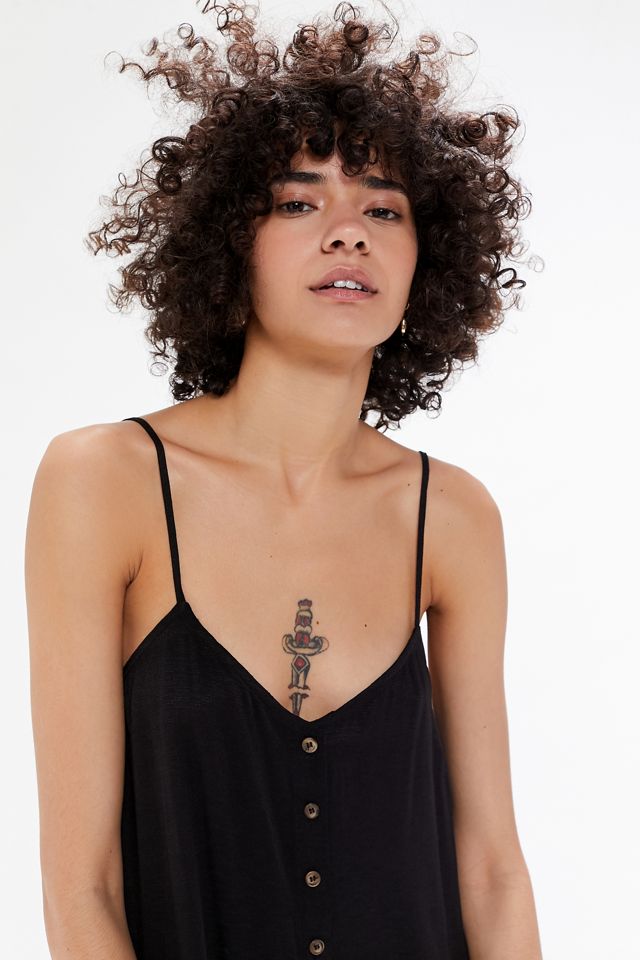 UO Button-Front Ruffle Maxi Dress #2