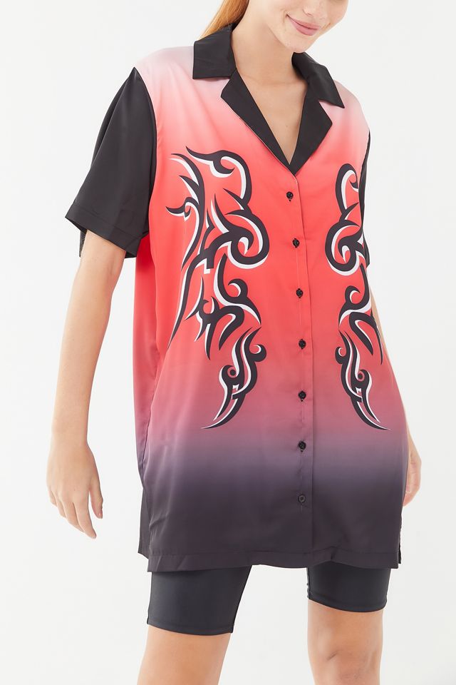 The Ragged Priest Oversized Satin Shirt Dress #1