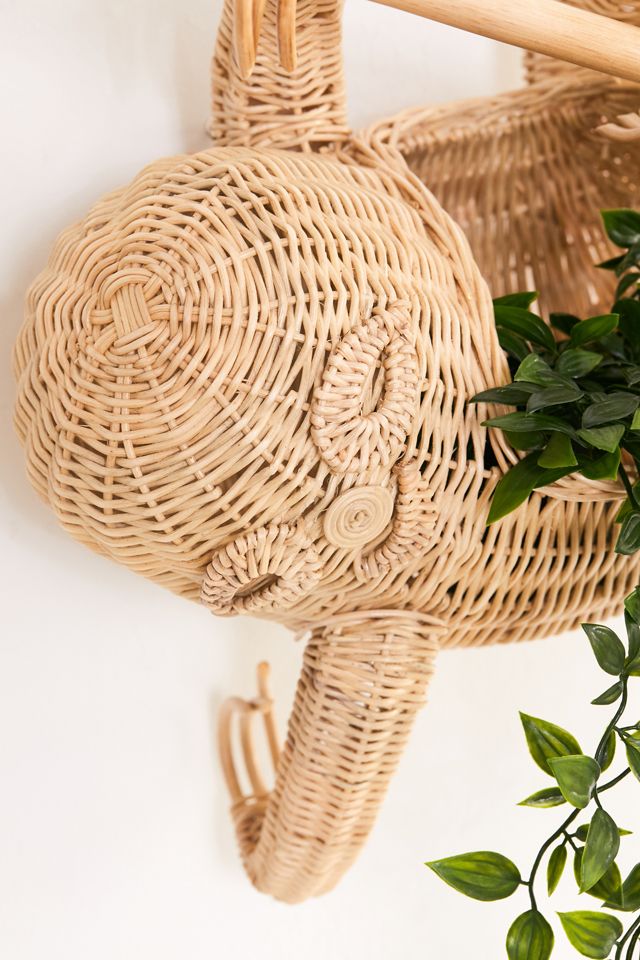 Sloth Rattan Wall Planter #4