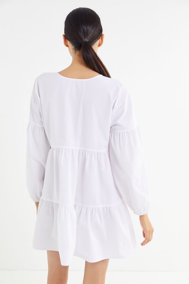 Urban Renewal Remnants Long Sleeve Tiered Poplin Mini Dress #2