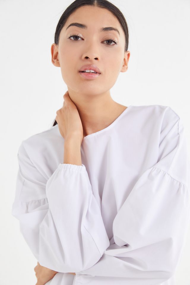 Urban Renewal Remnants Long Sleeve Tiered Poplin Mini Dress #3