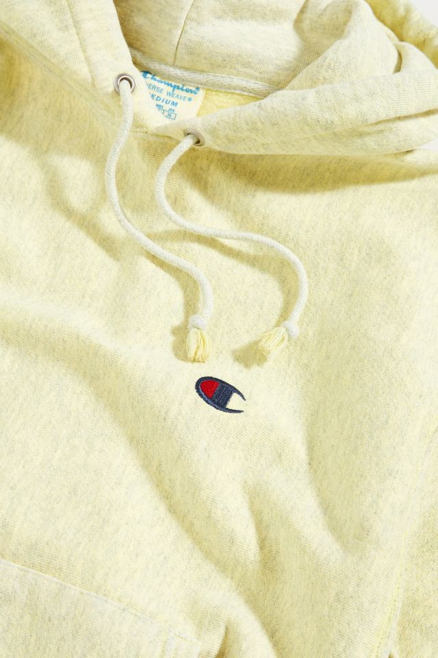 Vintage Champion Washed Yellow Hoodie Sweatshirt #2