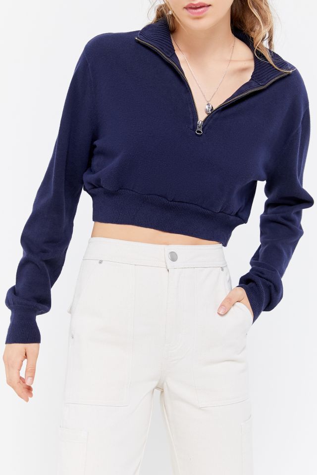 Urban Renewal Recycled Cropped Half Zip Sweater