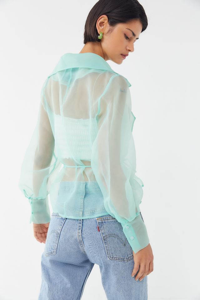 Simonett Asunto Sheer Organza Wrap Top #1