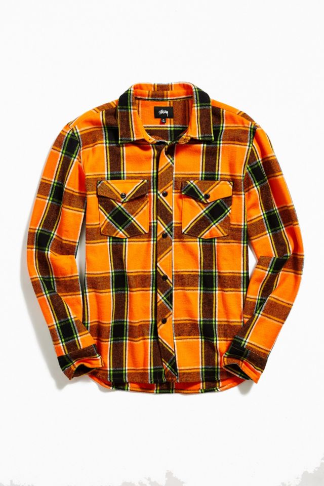 Stussy Ace Plaid Flannel Button-Down Shirt  #1