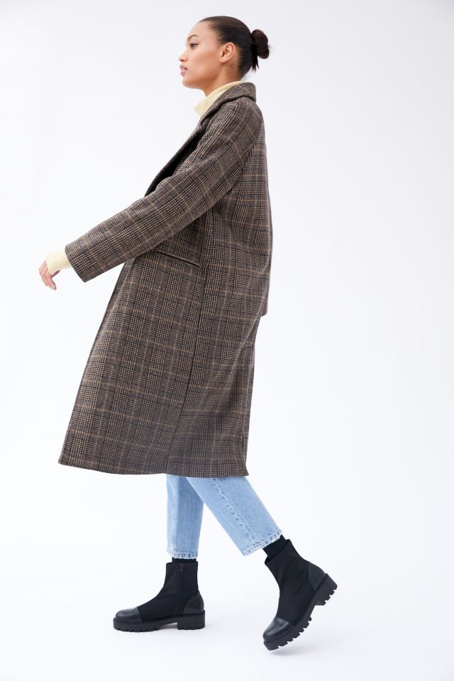 Avec Les Filles Plaid Double Face Wool Coat Urban Outfitters