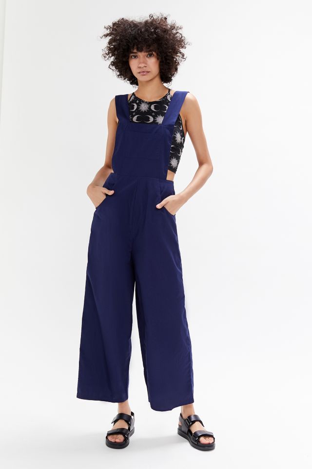 UO Olive Poplin Open-Back Overall #3