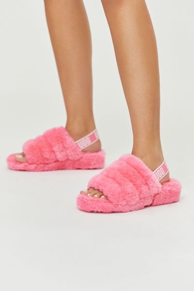 Ugg Fluff Yeah Genuine Shearling Slingback Sandal In Blush