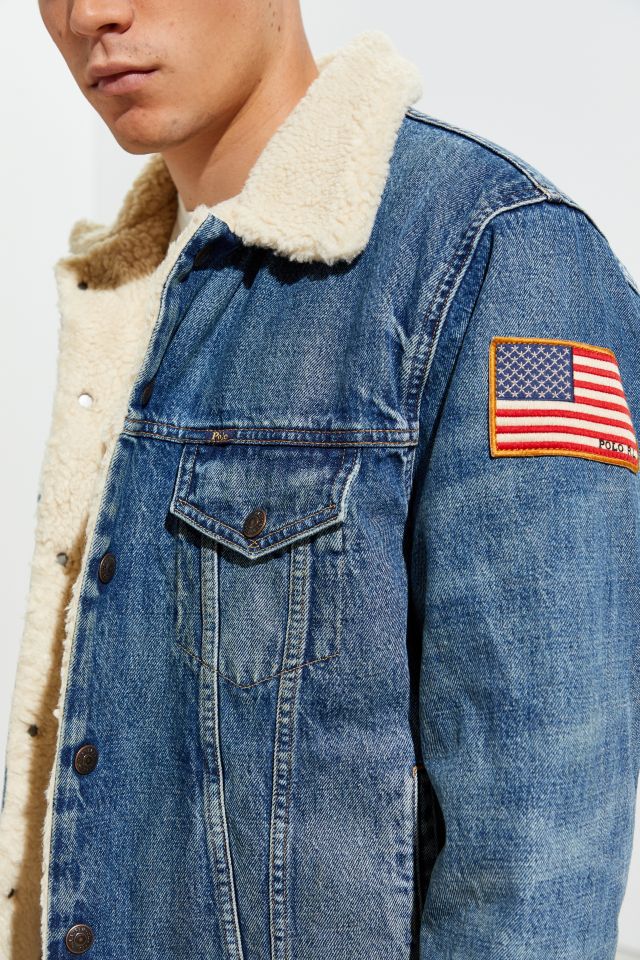 Polo Ralph Lauren Denim Sherpa Lined Trucker Jacket #4